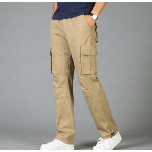 2019 New Mens Pants Winter Leisure Loose Overall Overalls Cotton Plus Size High Waist Cargo Pants Man Trousers