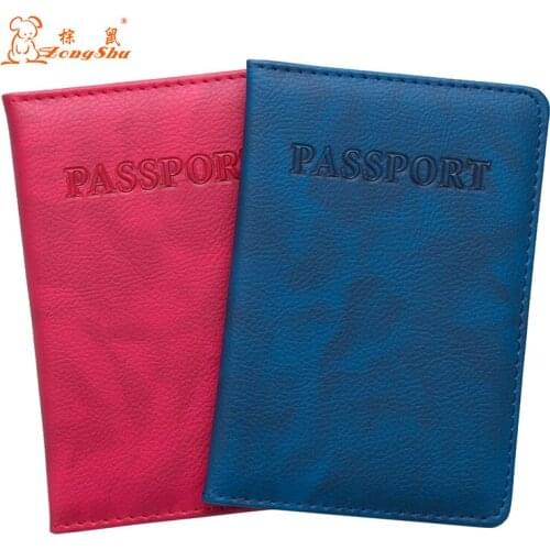 2020 New Blue Pu Letters National Passport Cover Cute Credit Card Holder Pu Leather Passport Holder With Traveling