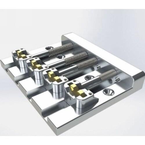 NEW Hipshot KickAss Bass Bridge 4-String Retrofits Badass Bass - CHROME