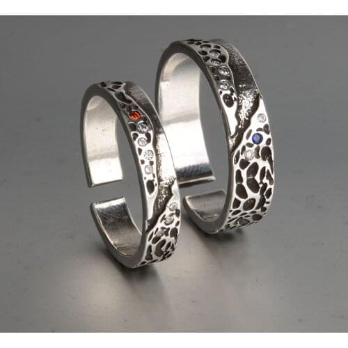 Handmade Lovers’ New Creative Personality Simple Fashion Silver Jewelry Magpie Bridge Exquisite Opening Rings Retro
