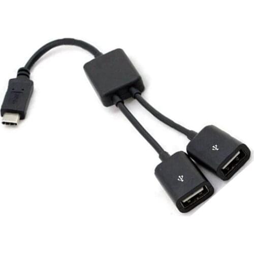 New Type C OTG USB 3.1 Male to Dual 2.0 Female OTG Charge 2 Port HUB Cable Y Splitter
