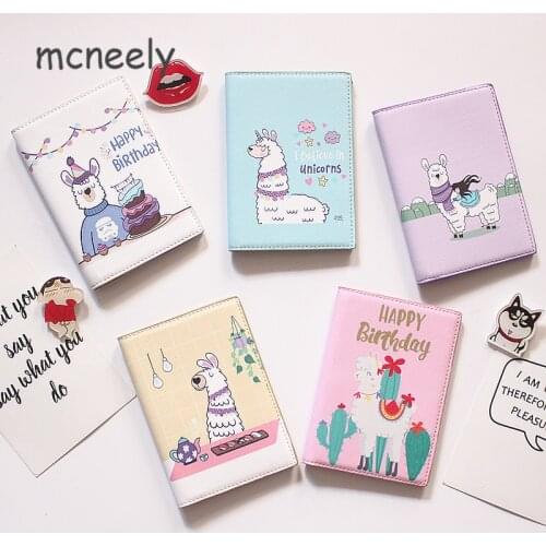 Travel Cute Alpaca Passport Cover Women Fresh Passport Holder Fashion for Passports Girls Case Passport Wallet Pasaporte