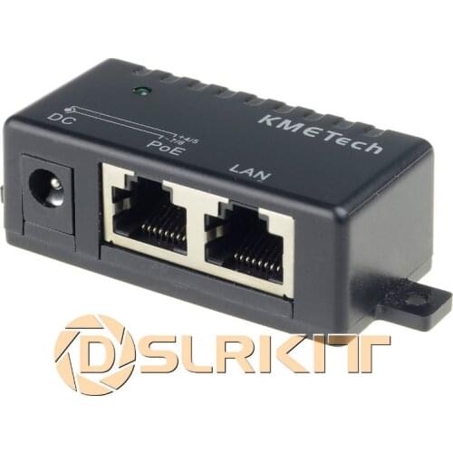 Passive PoE Injector Splitter Module Wall Mount (4,5+/7,8-) w/ 5.5*2.1mm DC port