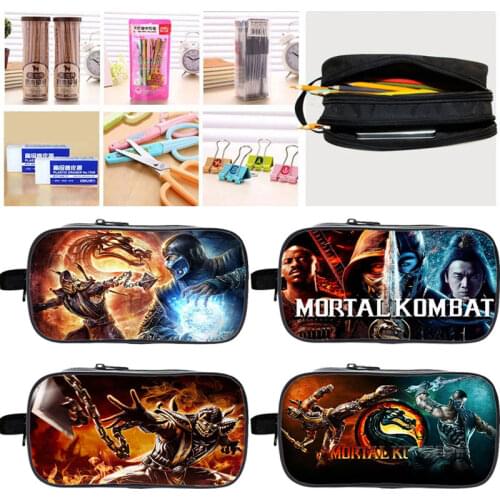 2021 New Mortal Kombat Double Layer Pen Bag Children Hot Movie Pen Pouch School Supplies Pencil Box Stationery Bags Pencil Case
