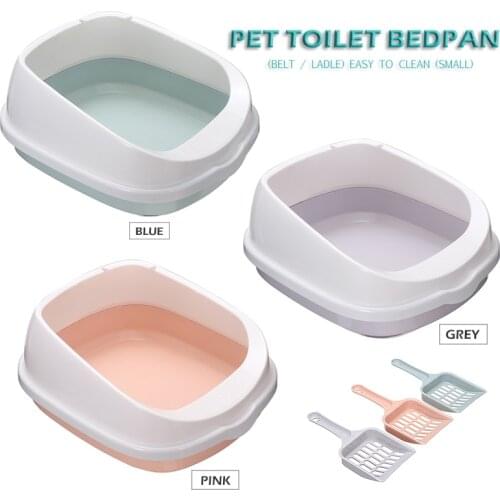 Pet Toilet Bedpan Anti Splash Cats Litter Box Cat Dog Tray with Shovel Easy to Clean Box Supplies