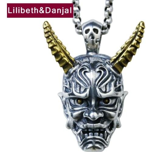 Prajna Devil Pure 925 Sterling Silver Free Leather Chain Dainty Necklace Pendant Fine Jewelry Women Men 2020 New Arrival P012