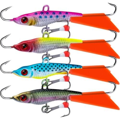 Goture 4Pcs/lot Winter Ice Fishing Lure Balancers 79mm 17.2g Vertical Jigging Bait For Perch Fishing
