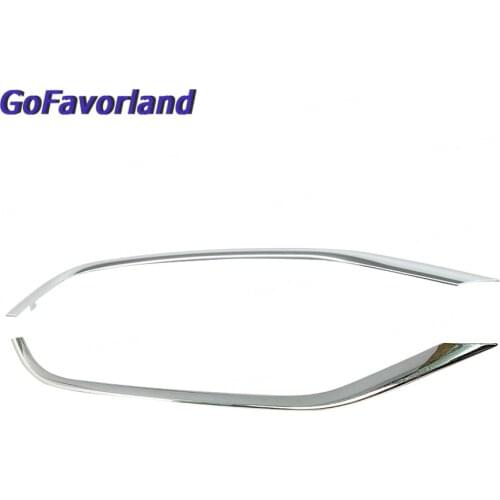 2Pcs Front Bumper Left & Right Fog Lamp Frame Trim Molding Chrome 31323854 31323855 For Volvo V60 S60 Cross Country 2014-2018