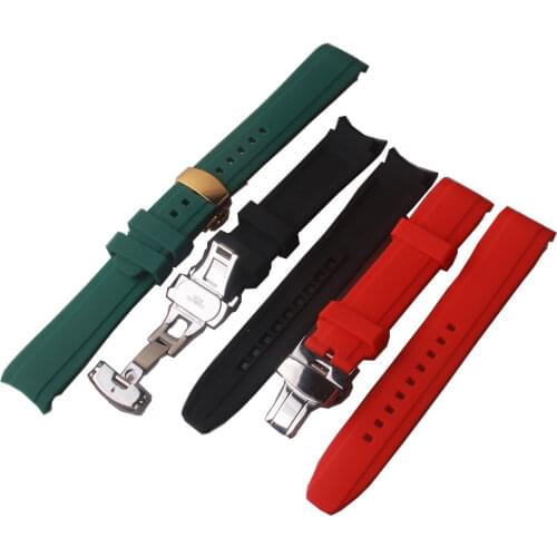 Curved End 18mm 20mm 22mm New Style Rubber Silicone Watch band Orange Blue red Green Watchband fit for Tu dor strap Series Mens