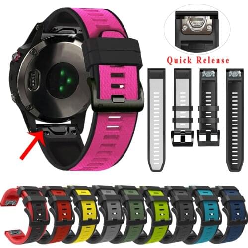 Sport Silicone smart watch strap for Garmin Fenix 6X 6 Pro 5X 5 Plus 3 HR 935 945 22 26mm EasyFit Quick Release wristband Correa