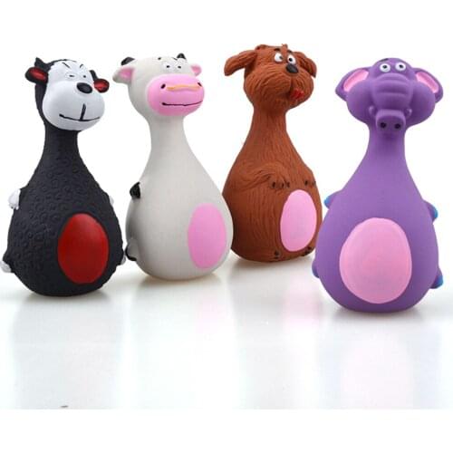 Cute Pet Toys Latex Squeaky Sound Toys ElepAhant Cow Bite-Resistant Chew Toy Teeth Cleaning For Small Medium Dogs