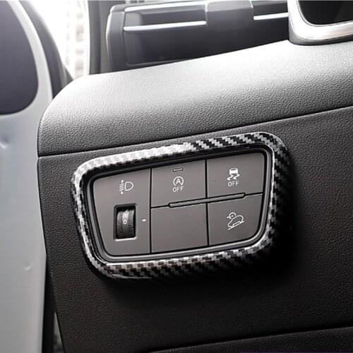 Car styling Inner Centre Control Decoration Cover Molding Multifunction Headlight Button Frame Trim for Hyundai Tucson 2021 2022