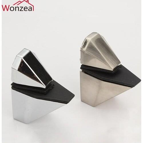 Zinc Alloy Glass Clamps Shelves Support Bracket Clips For 3 to 16mm glass board Tip mouth style Glossy/Satin finished