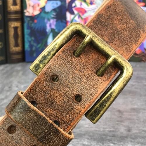 Super Wide 4.3CM Double Pin Belt Buckle 130CM-138CM Long Belt Luxury Thick Leather Belt Men Ceinture Homme Jeans Belt MBT0018