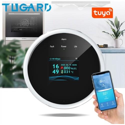 Wifi Tuya Gas Sensor Alarm System Everything For Home and Kitchen Smartlife Smokehouse Temperature Natural gas Detector