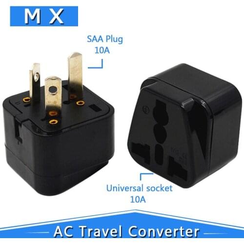 Universal 10A 250V Full Copper Austrian CE Certified 3 Pin Converter Plug US UK EU to AU Travel Studio Adapter