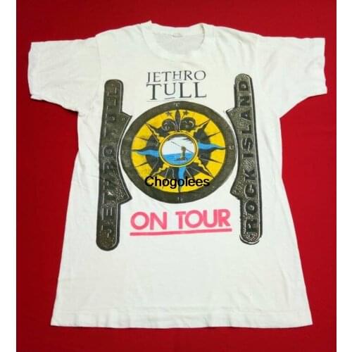 Vintage Jetro Tull on tour band music concert 80s medium mens t shirt
