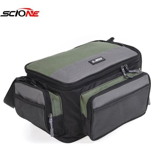 Waterproof Square Fishing Bag Shoulder Handbag Multifunctional Large Capacity Lure Fish Tackle Pack Outdoor Shoulder Bag XA7G