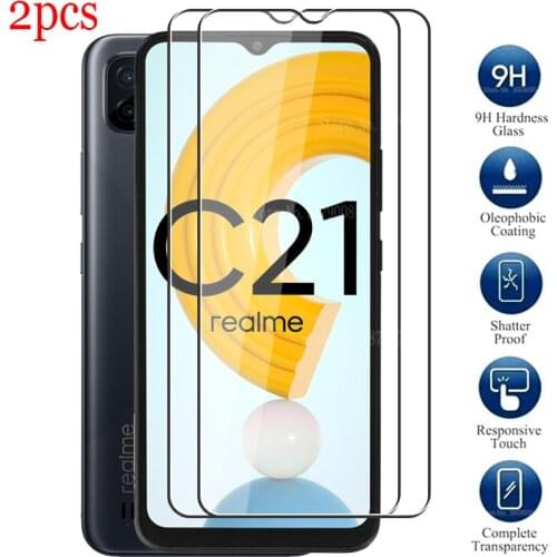 2pcs glass realmy c21 tempered glass for oppo realme c21 c 21 21c 6.5" safety glasses anti-scratch screen protector films hd