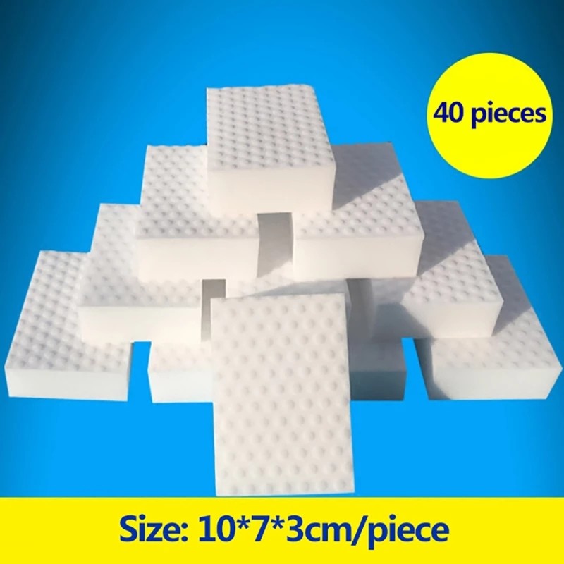 ZhangJi 40 Pcs Compressed Magic Erasers Melamine Sponge Shoes Kitchen Bathroom Multi-Function Cleaning Tools Quality Supplier
