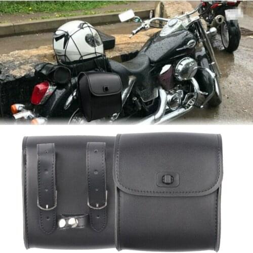 1pcs Motorcycle Retro PU Leather Front Forks Tool Bag Luggage SaddleBag Universal for motorcycle Custom Honda Yamaha