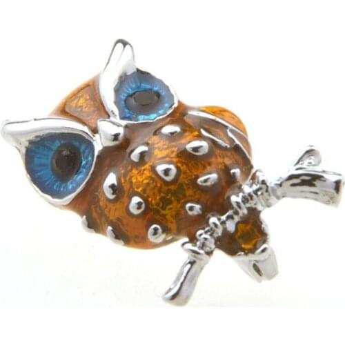 10pcs/lot Novelty Copper Enamel Owl Brooches Pins Men&Womens Jewelry Brooch Sticker Brdges High Quality