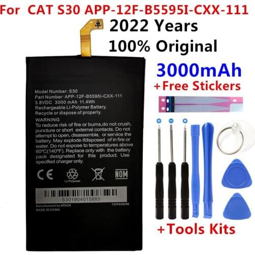 100% Original New for Caterpillar CAT S30 Battery 3000mah APP-12F-B5595I-CXX-111 Batteries Batteries +Gift Tools