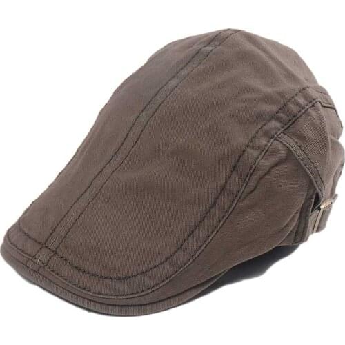 2021 NEW Spring Summer Mens Hats Duckbill Berets Hat for Male Washed Cotton Solid Golf Visors Herringbone Flat Caps Casquette