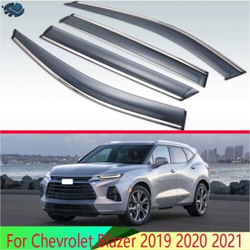 For Chevrolet Blazer 2019 2020 2021 Car Accessories Plastic Exterior Visor Vent Shades Window Sun Rain Guard Deflector 4pcs