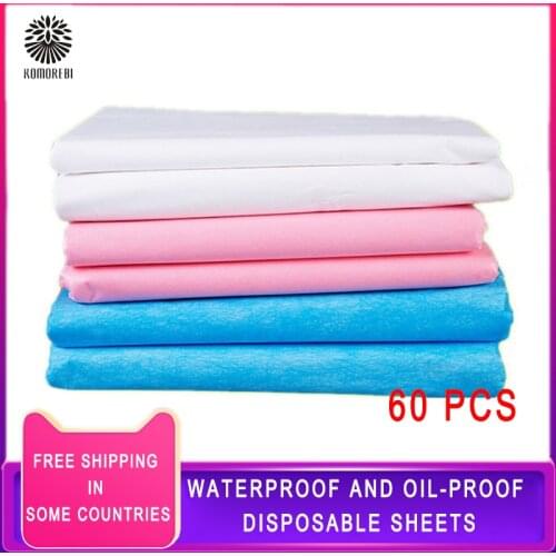 Water Oil Proof 60 Pcs Spa Bed Sheets Disposable Massage Table Sheet Waterproof Bed Cover Non-woven Fabric 170x75/80/90/100CM