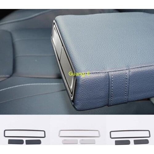 Car Stainless Steel Rear Cup Cover Trim Back Middle Box Frame For Mercedes Benz A Class W177 A180 A200 A250 2019 2020 2021