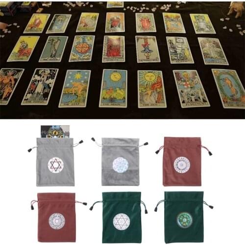 Velvet Tarots Storage Bag Mystical Divination Rune Cards Bag Board Game Dice Drawstring Bag