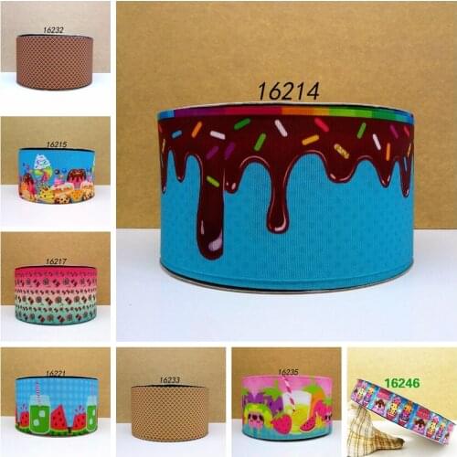 Free shipping 50 yard cartoon printed grosgrain ribbon 16214
