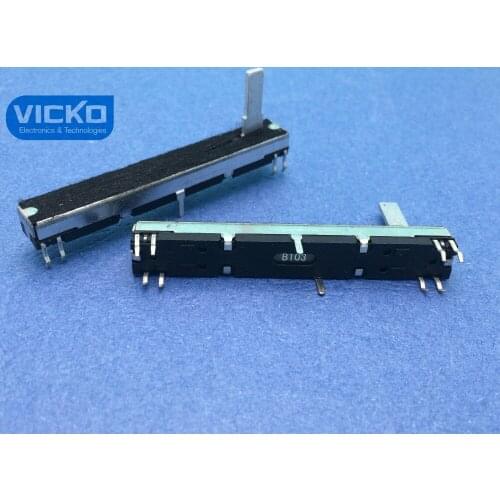 [VK] Black mixer 6CM 60mm B10K B10KX2 B103 double clipper potentiometer handle 15MMC 15MM switch with dust