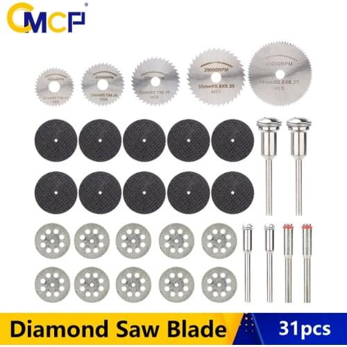 CMCP 31pcs Diamond Saw Blade HSS Circular Saw Blade Diamond Cutting Wheels for Dremel Mini Drill Rotary Tool Accessories