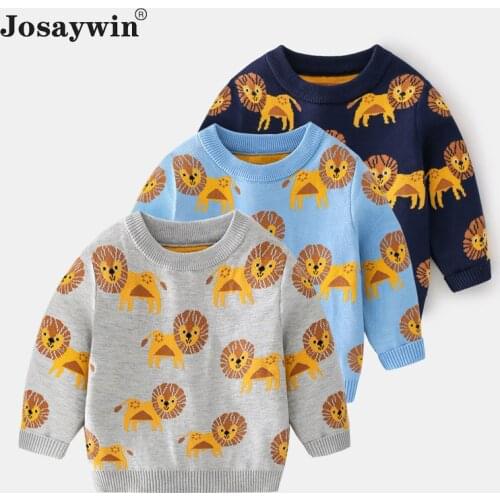 Children Jumpers Sweater Baby Kids Boys Sweaters Knitted Sweater Kids Pullover O-Neck Print Cartoon Soft Autumn Sweater For Boys