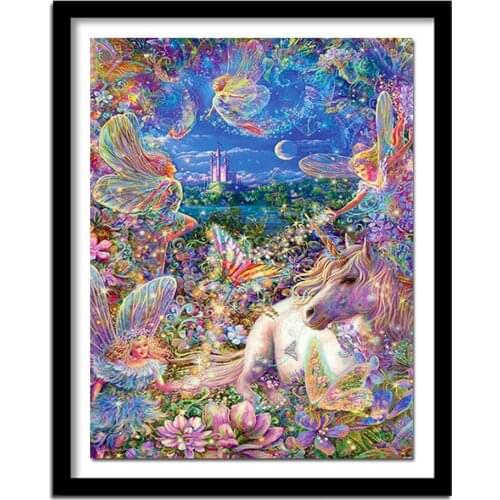Diy diamond painting childs fairy tale series hobby handmade needlework wall decor picture of resin rhinestones scroll painting