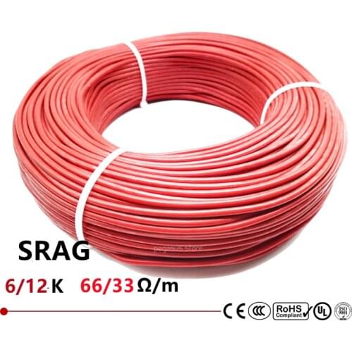 Silicone rubber 12K 33ohm carbon fiber heating cable floor heating wire electric hotline high quality heating cable