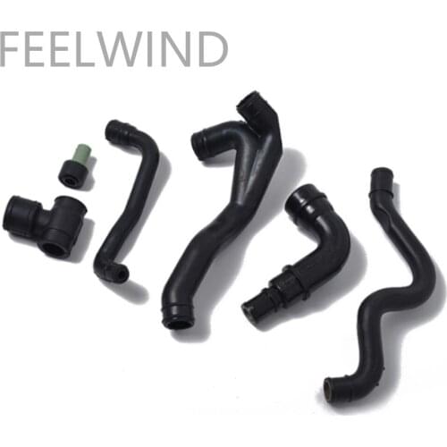 FEELWIND 6Pcs Set Of Engine Crankcase Eynchronous Hose For VW Jetta Golf MK4 1997-2006 For Audi A3 A4 1998-2006 06A103221AF