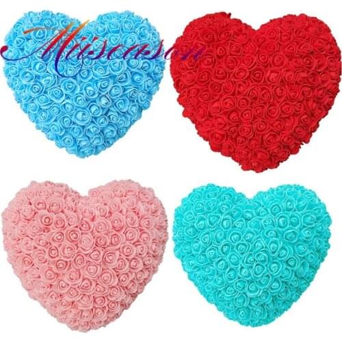 30cm Heart Shape Roses Artificial Flower White Fresh Preserved Rose Flower Wedding Marriage Home Decoration Valentines Day Gift