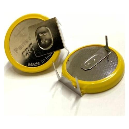 2PCS CR2032 3V Lithium Battery CR 2032 H type horizontal with 3 Soldering Pins Button Coin Batteries Cell