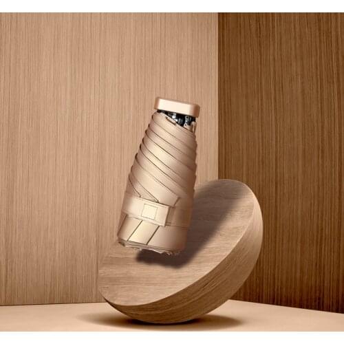 Gold Coating UV Protection Mini Pocket Womens Umbrella Male Ultralight Rain Girls Anti UV Portable Folding Umbrella Parasol