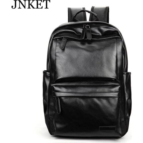 JNKET Fashion Mens Backpack PU Leather Backpack Laptop Bag Casual Retro Backpack Outdoor Travel Bagpacks Waterproof Backpack