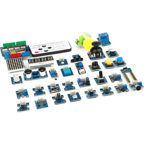 Sensor modules come with an extension board programming package called Mixly library