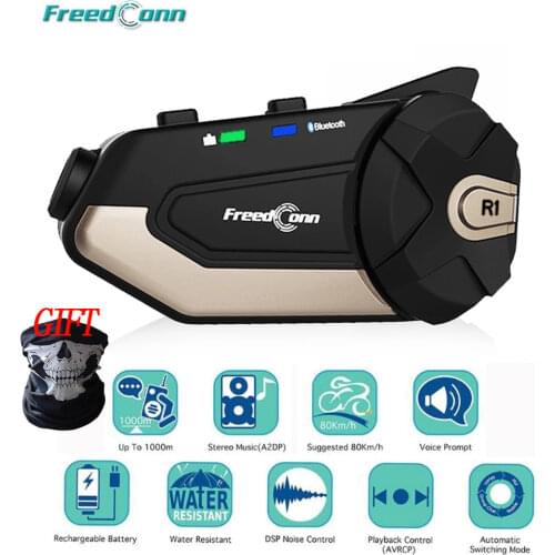 Freedconn R1 WiFi Motorcycle 1080P HD Camera Motorcycle Bluetooth 4.1 Helmet Headset Intercom Intercomunicadores De Casco Moto