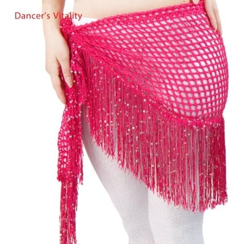 New Custom Made Hip Scarf Belly Dance Belt Triangles Skirt Sequins + tassels Multicolor Free Shipping