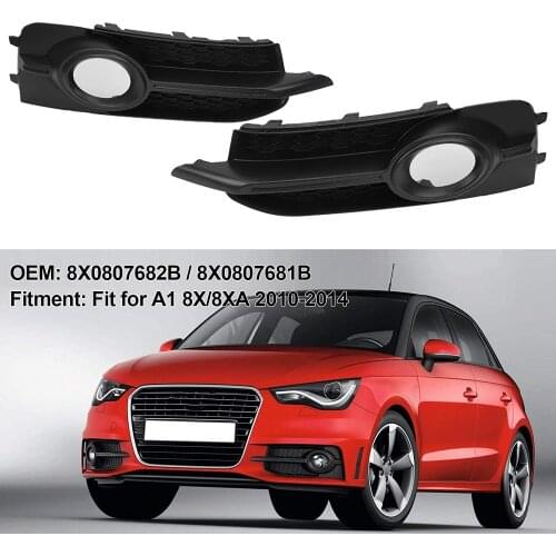Pair Front Fog Light Grille Grill Fog Lamp Grille Cover Case For Audi A1 8X S-LINE 2010-2014 8X0807681B 8X0807682B Right Left
