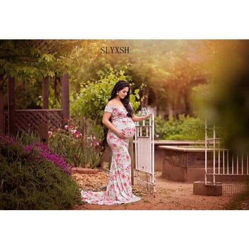 Maternity Photography Props dress Maternity photography Dress floral print Maternity Dress For photo shoot Pregnant dress