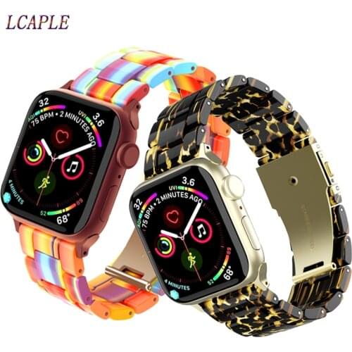 Resin Strap for apple watch band 44 mm 40mm iwatch band 42mm 40mm Accessoreis watchband bracelet apple watch series 5 4 3 42 44