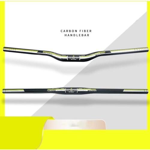 TOSEEK yellow Full 3K Carbon Bicycle Handlebar Mountain Bike MTB Handlebar Diameter 22.2mm Weight: 177+/-20g Cycling part 31.8mm